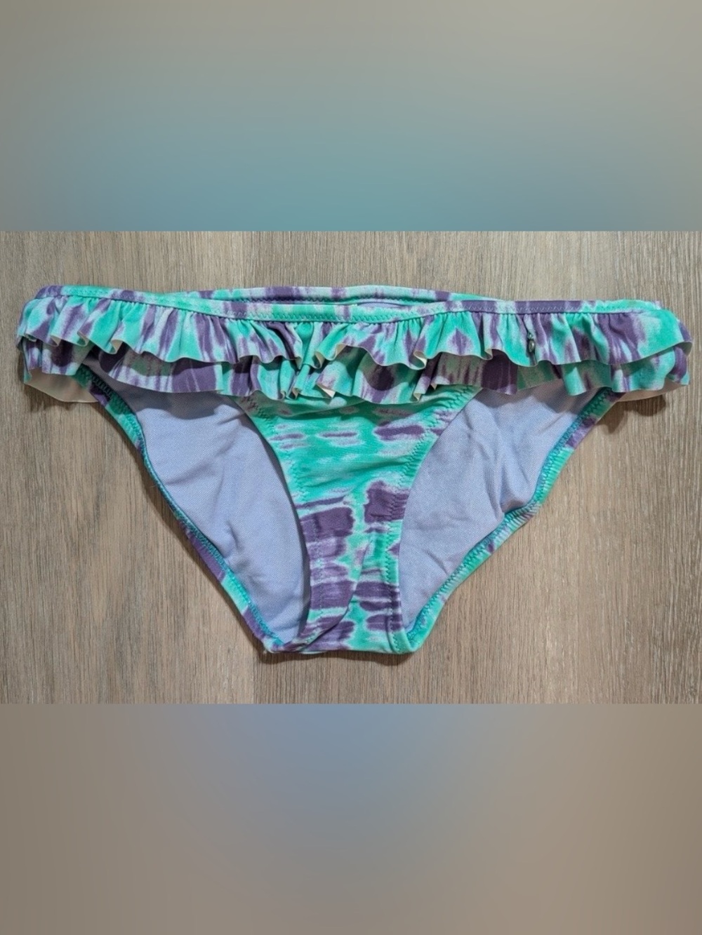 ⭐️American Eagle Outfitters Teal & Purple Ruffle Bikini Bottom